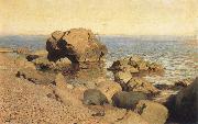 Isaac Levitan Sea bank rummaged Spain oil painting reproduction